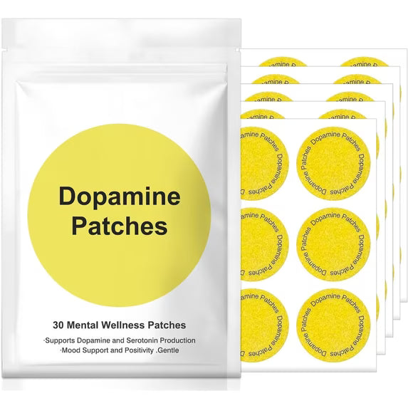 Dopamine Patches – Vegan Mood Support Patches for Daily Mental Wellness. Supports Dopamine. Plant-Based Formula. Gentle, Soothing & Hydrating Care Patch. 30 Count