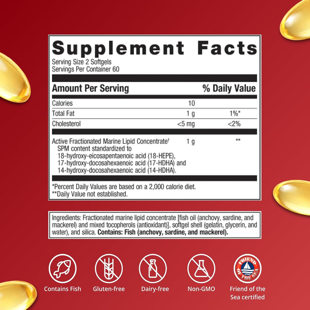 Marine Oil SPM Softgels – Daily Joint, Tissue & Immune Support Formula (120 Count)