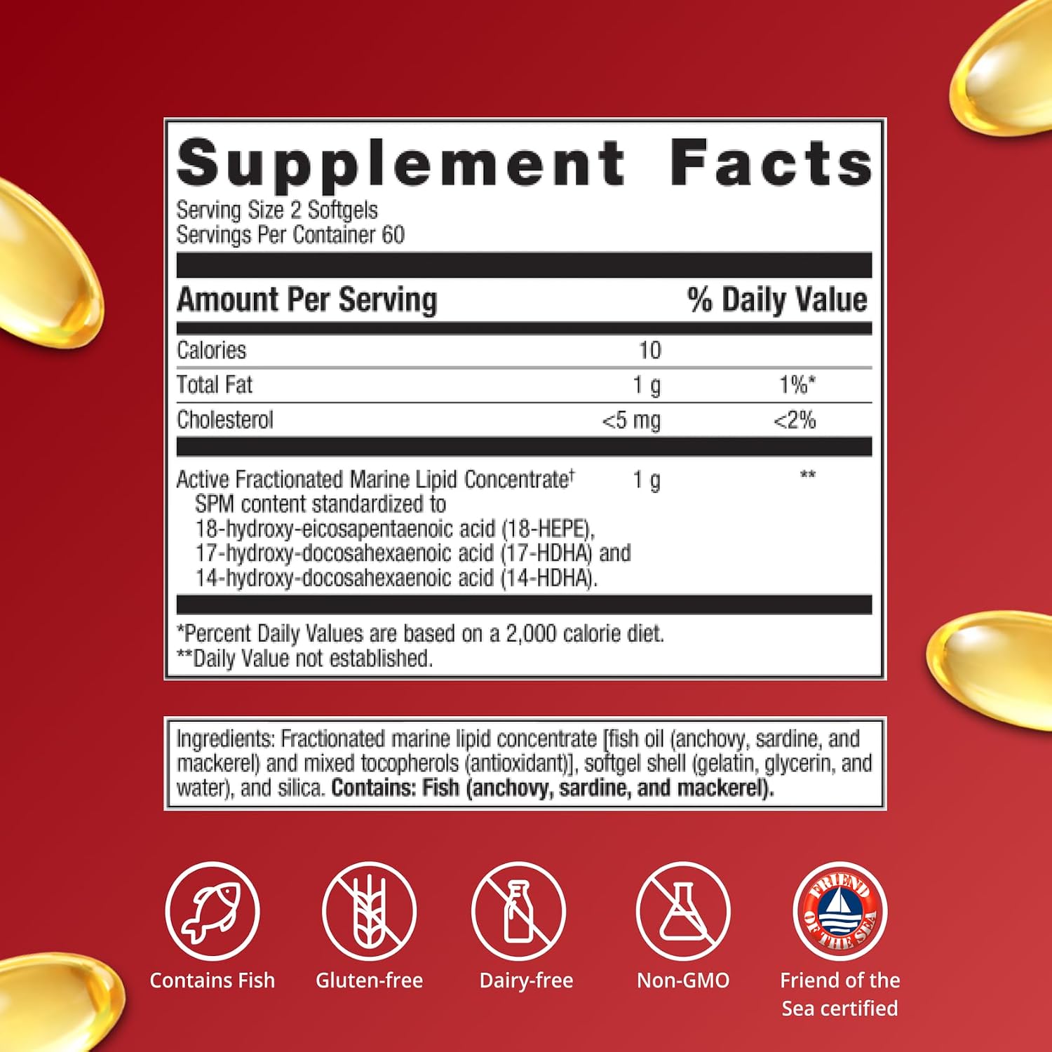 Marine Oil SPM Softgels – Daily Joint, Tissue & Immune Support Formula (120 Count)
