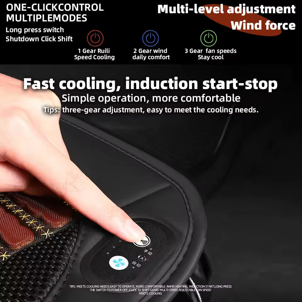 12V Car Bamboo Cooling Seat Cover With 2 Fan 12V Summer Bamboo Fast Ventilated Seat Pad Cushion Backrest & Cushion
