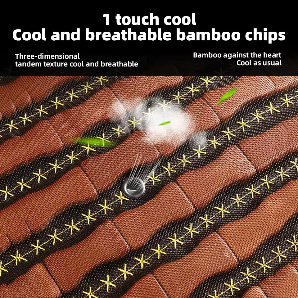 12V Car Bamboo Cooling Seat Cover With 2 Fan 12V Summer Bamboo Fast Ventilated Seat Pad Cushion Backrest & Cushion