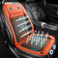 12V Car Bamboo Cooling Seat Cover With 2 Fan 12V Summer Bamboo Fast Ventilated Seat Pad Cushion Backrest & Cushion