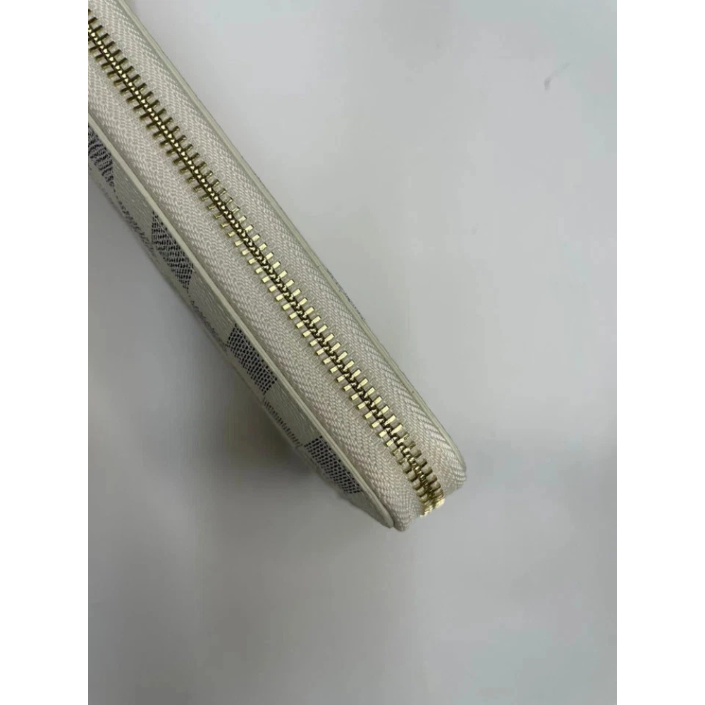 Louis Vuitton Damier Azur Zippy Zip Around Long Wallet Purse White
