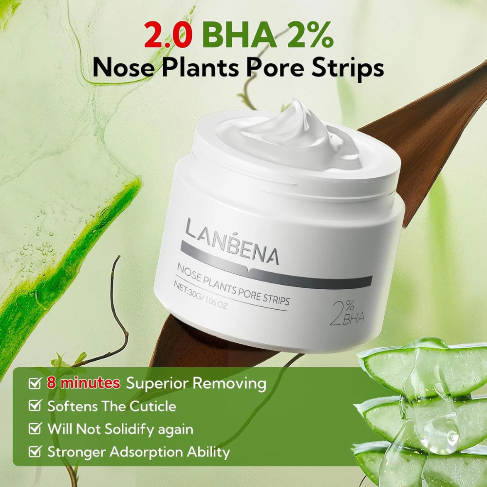 LANBENA 2.0 Blackhead Nose Pore Strips – Deep Cleansing Blackhead Remover (60 Pcs / 1.03 Oz)