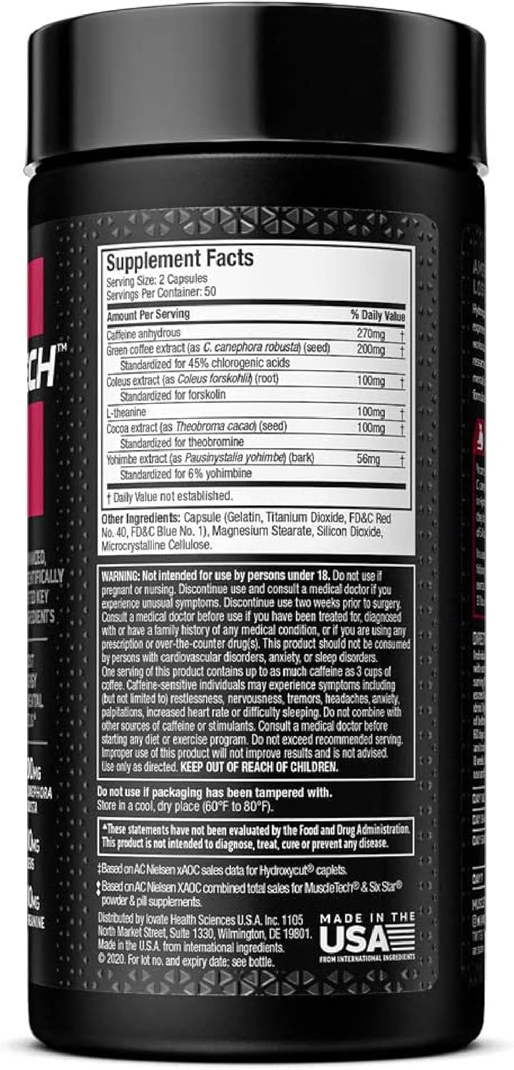 Energy & Metabolism Support Supplement – Green Coffee & Caffeine Rapid Release Capsules (100 Count)
