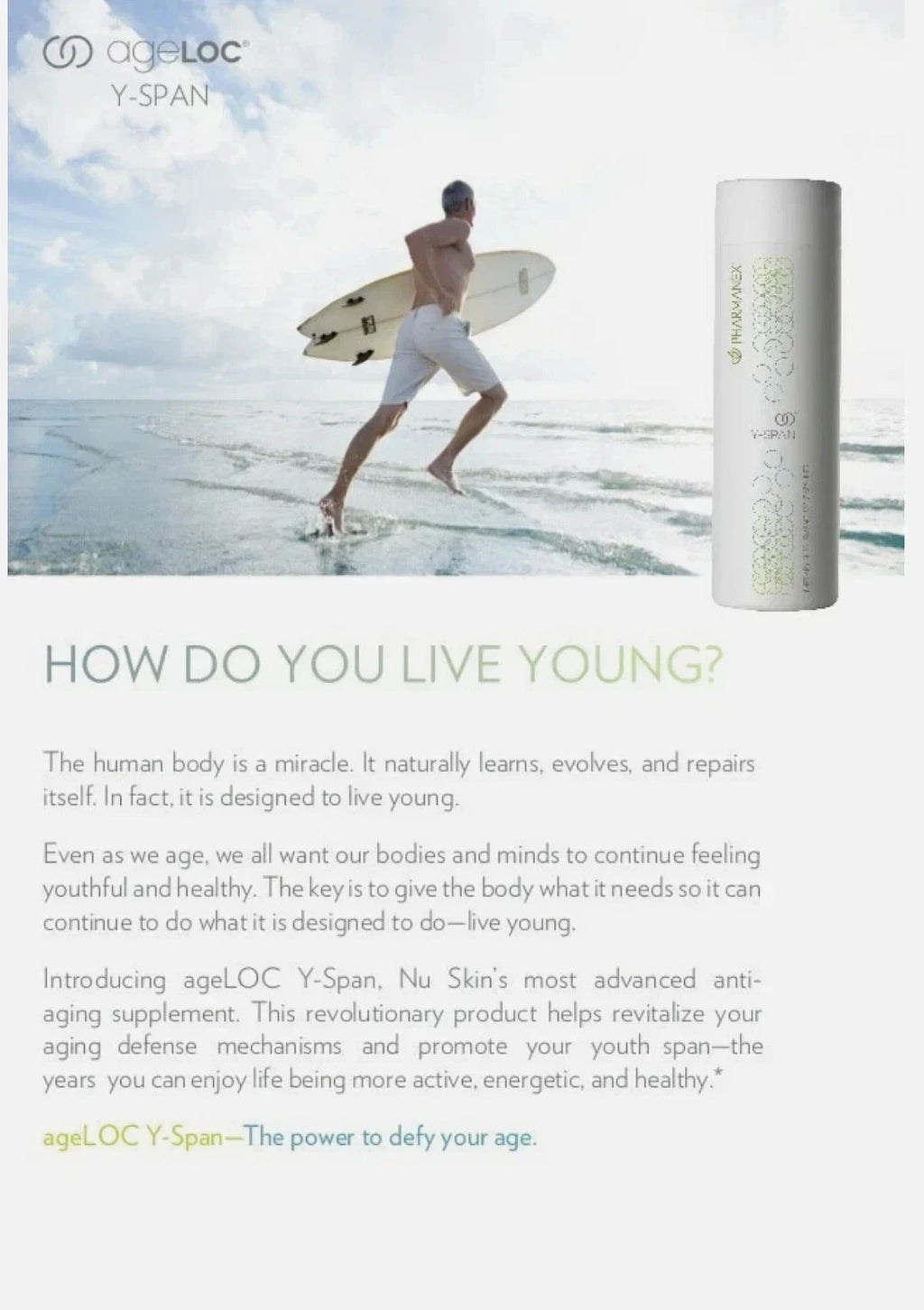 Nu Skin Pharmanex ageLOC Youth (Y-Span) 120 softgels,
