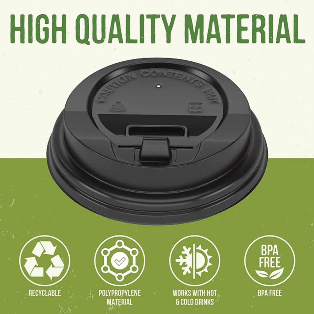 1000 Pack of 8oz Coffee Cup Lids, Anti-Spill Design, Perfect for Travel & Home