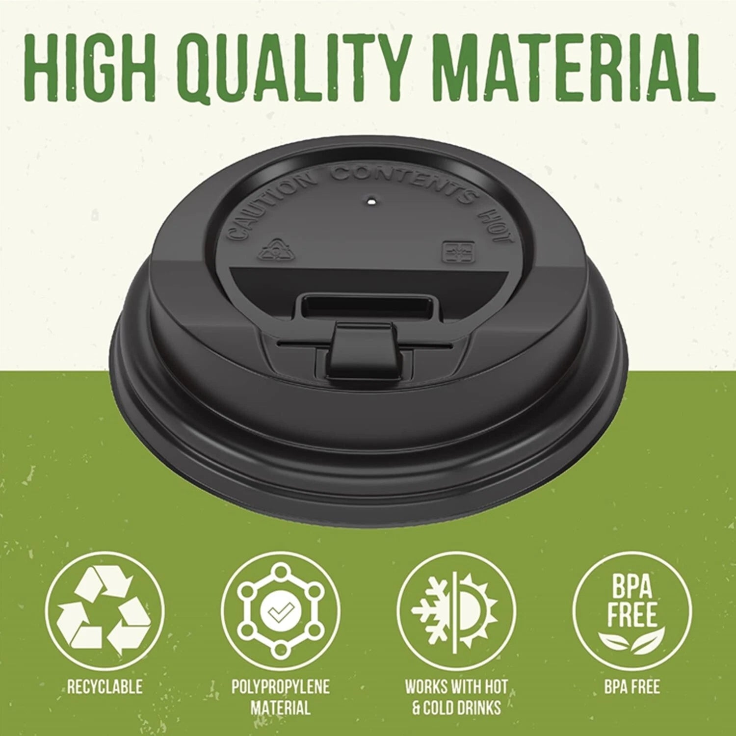 1000 Pack of 8oz Coffee Cup Lids, Anti-Spill Design, Perfect for Travel & Home