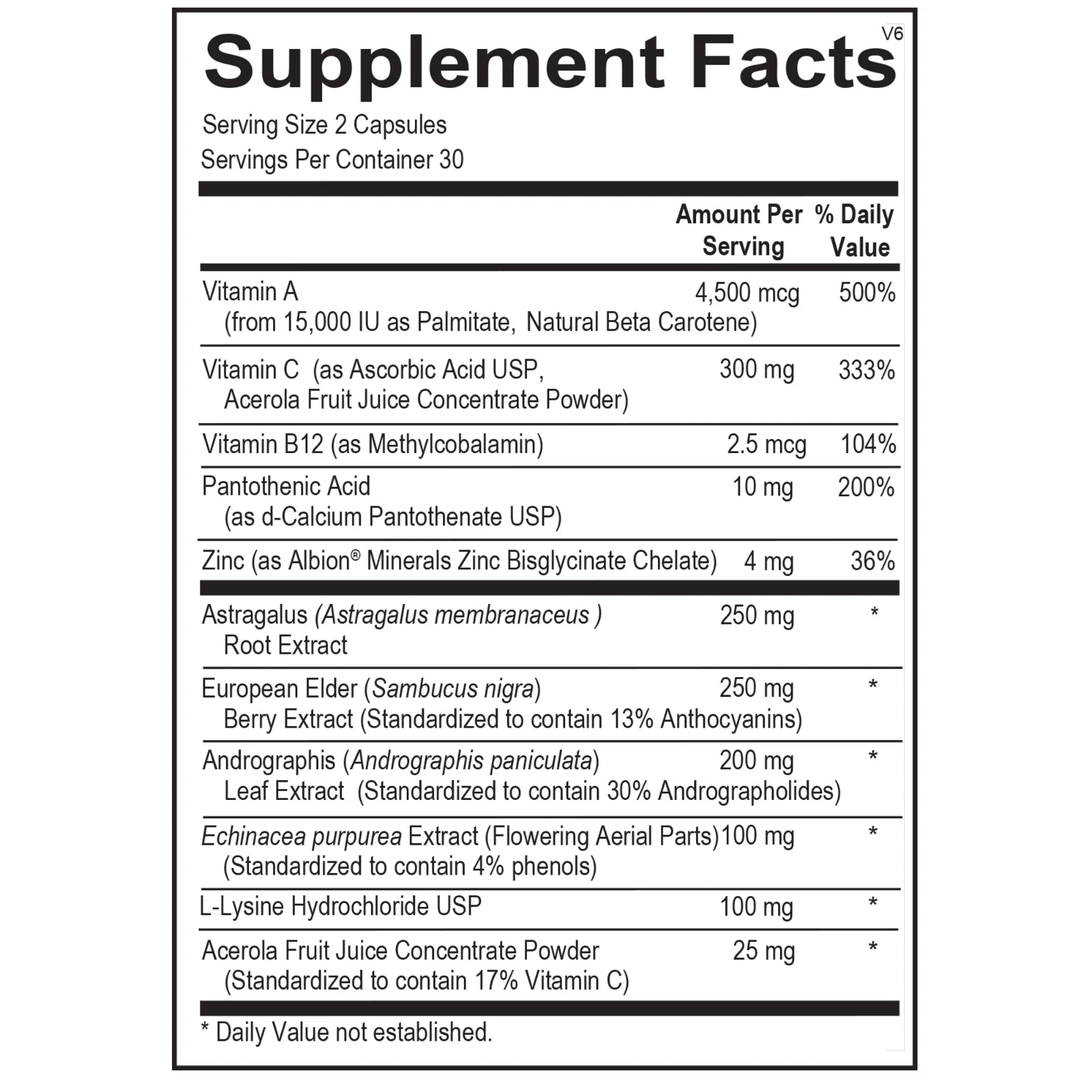 Viracid Immune Support Capsules 60 Count Dietary Supplement