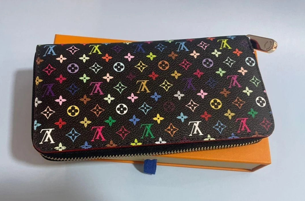 LOUIS VUITTON Monogram Multicolor Takashi Murakami Zippy Long Wallet-