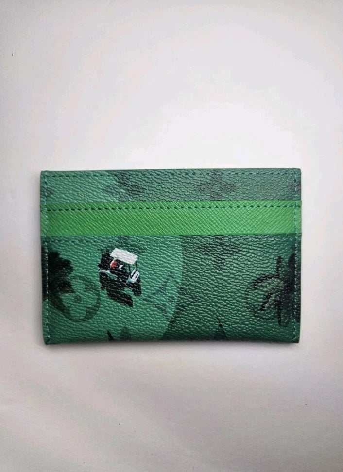 Louis Vuitton Golf Double Card Holder Green Monogram
