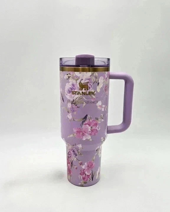 LoveShackFancy Stanley 40oz Quencher H2.0 Tumbler Rosa Beaux Purple New