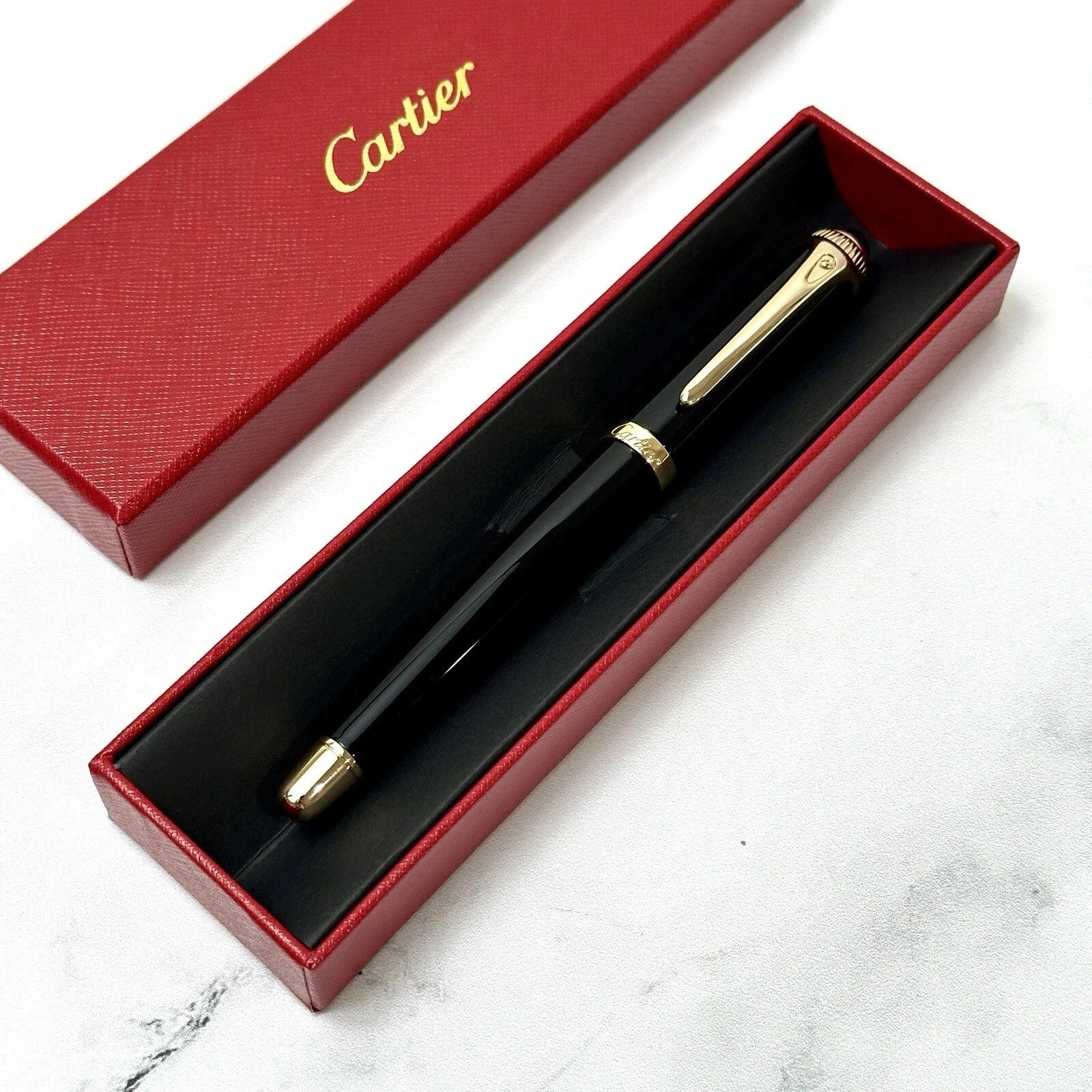 Cartier Black Gold Composite Executive Rollerball Pen Rare AD VIP Gift