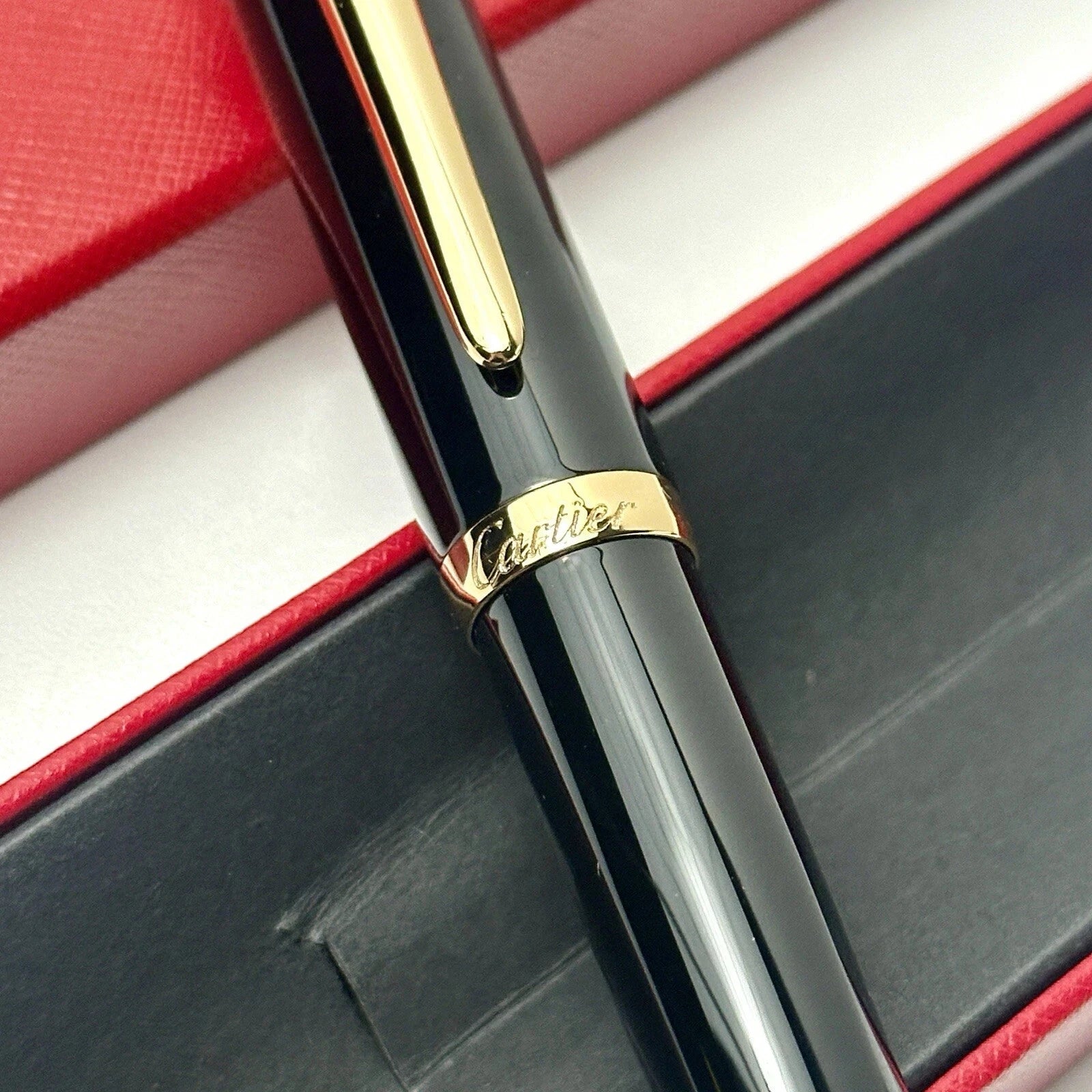 Cartier Black Gold Composite Executive Rollerball Pen Rare AD VIP Gift