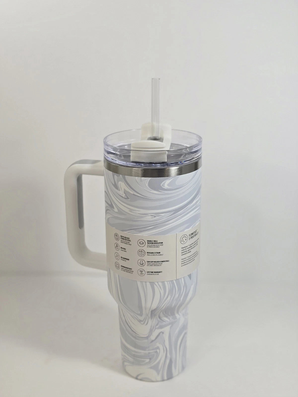 Stanley Adventure Quencher H2.0 Flowstate Tumbler 40 oz Polar Swirl Handle Cup