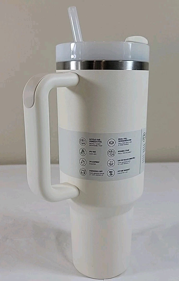 Stanley 40oz Cream The Flowstate Quencher H2.0 Stainless Steel Tumbler NIB