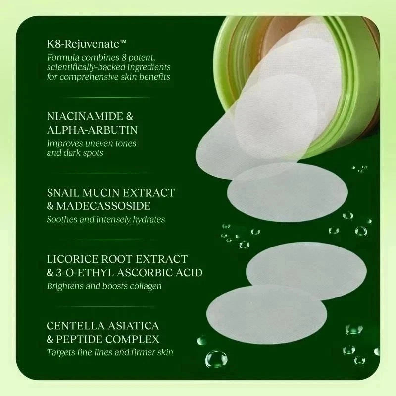 JIYU Korean Skincare Anti-Aging Toner Pads dark Spot Wrinkle Minimizing 100pads