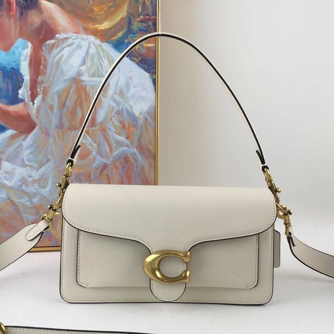 COACH CH857 Tabby 26 Shoulder White Leather Crossbody Outlet New