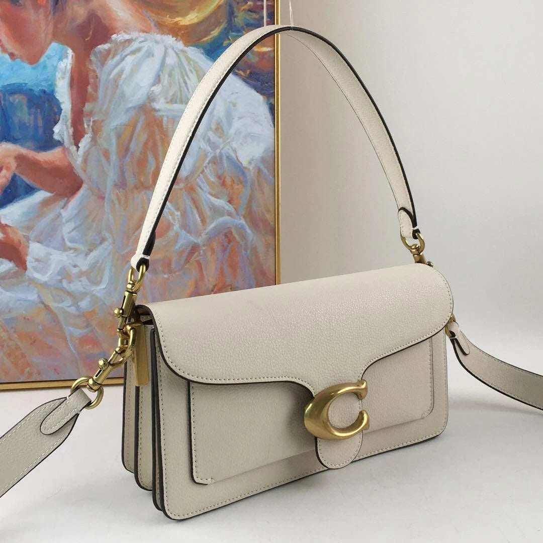 COACH CH857 Tabby 26 Shoulder White Leather Crossbody Outlet New