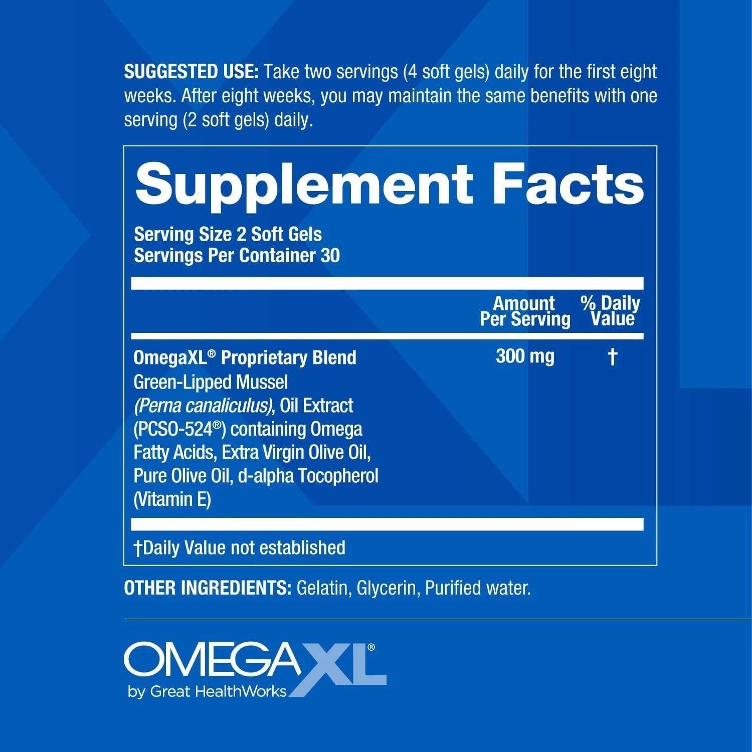 OmegaXL Joint Support Supplement for Relief Natural Muscle Support 60 Softgels