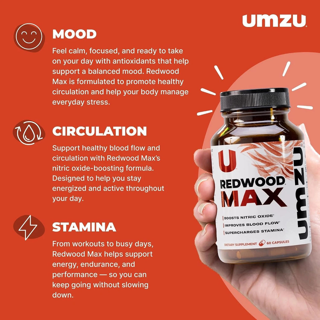 Redwood MAX 60 Capsules | Boost Nitric Oxide, Blood Flow & Stamina