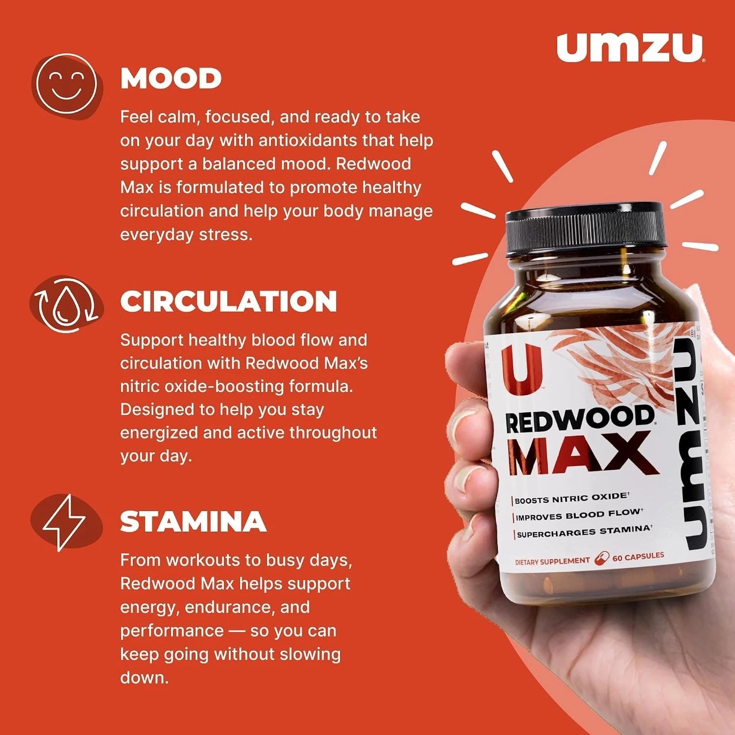 Redwood MAX 60 Capsules | Boost Nitric Oxide, Blood Flow & Stamina