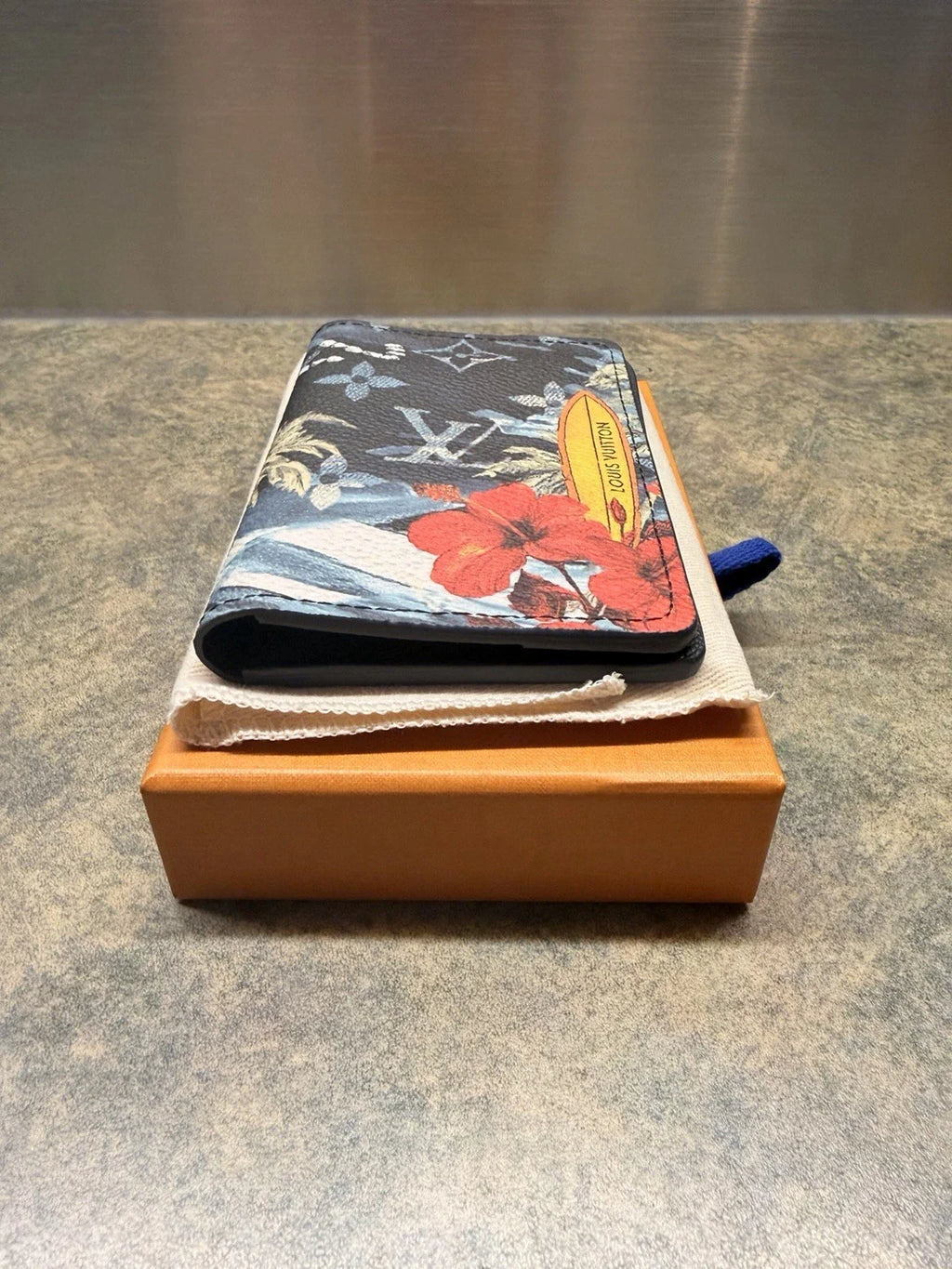 NEW Louis Vuitton Pocket Organizer Monogram Surfin’ Blue Bifold Wallet M83498