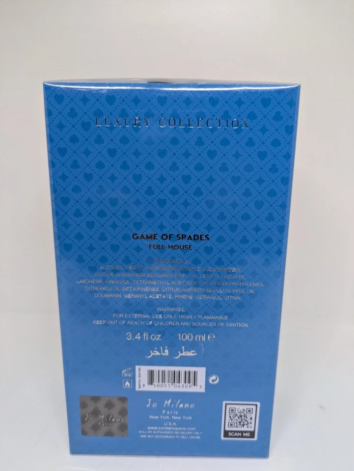 Jo Milano Game Of Spades FULL-House 3.4oz-100mL NEW